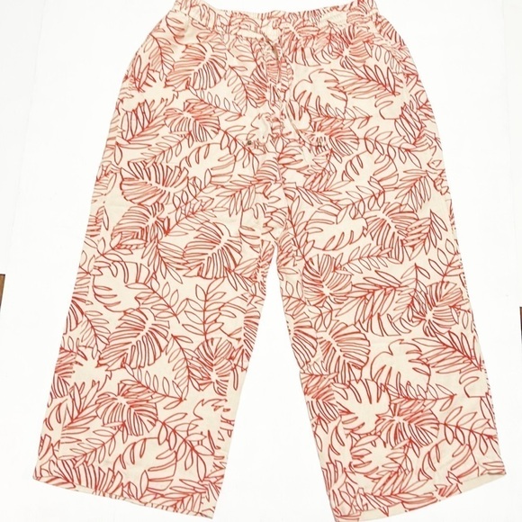 Lane Bryant Floral Linen Pants Size 14/16 - Picture 1 of 9